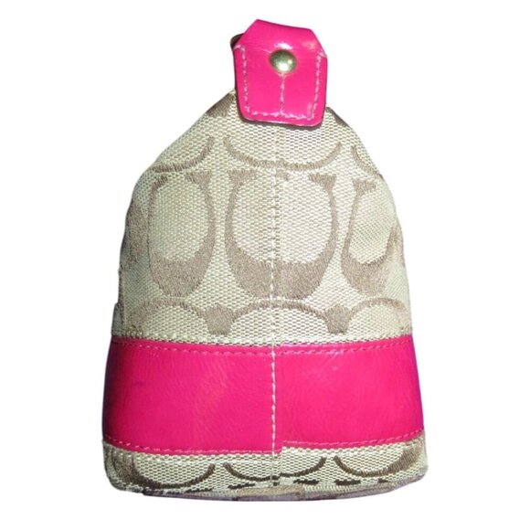 Coach 2008 Legacy Cursive Creed Limited Edition Canvas Leather Pink Stripe Demi - Picture 3 of 13